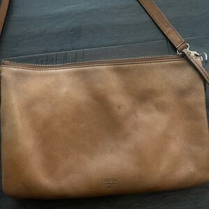 Fossil Brown Messenger Crossbody with Leather Finish